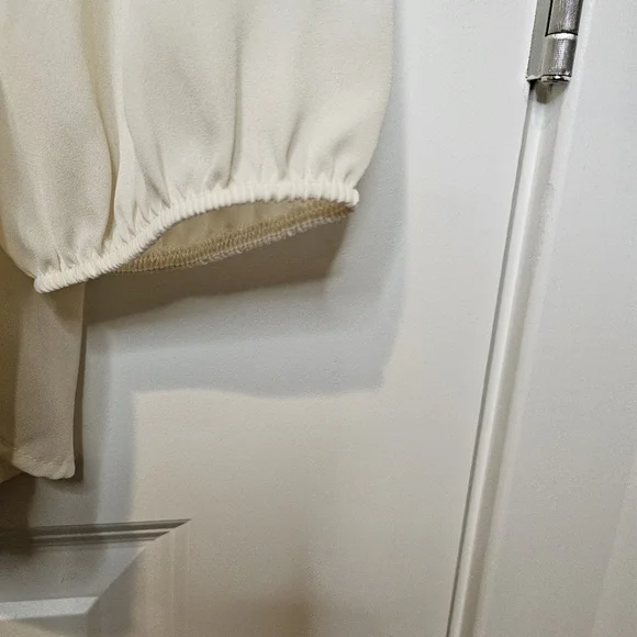 Miin Ivory Lace Long Sleeve Romper Size L Boho Bridal Chic Romantic One Piece - Picture 8 of 16